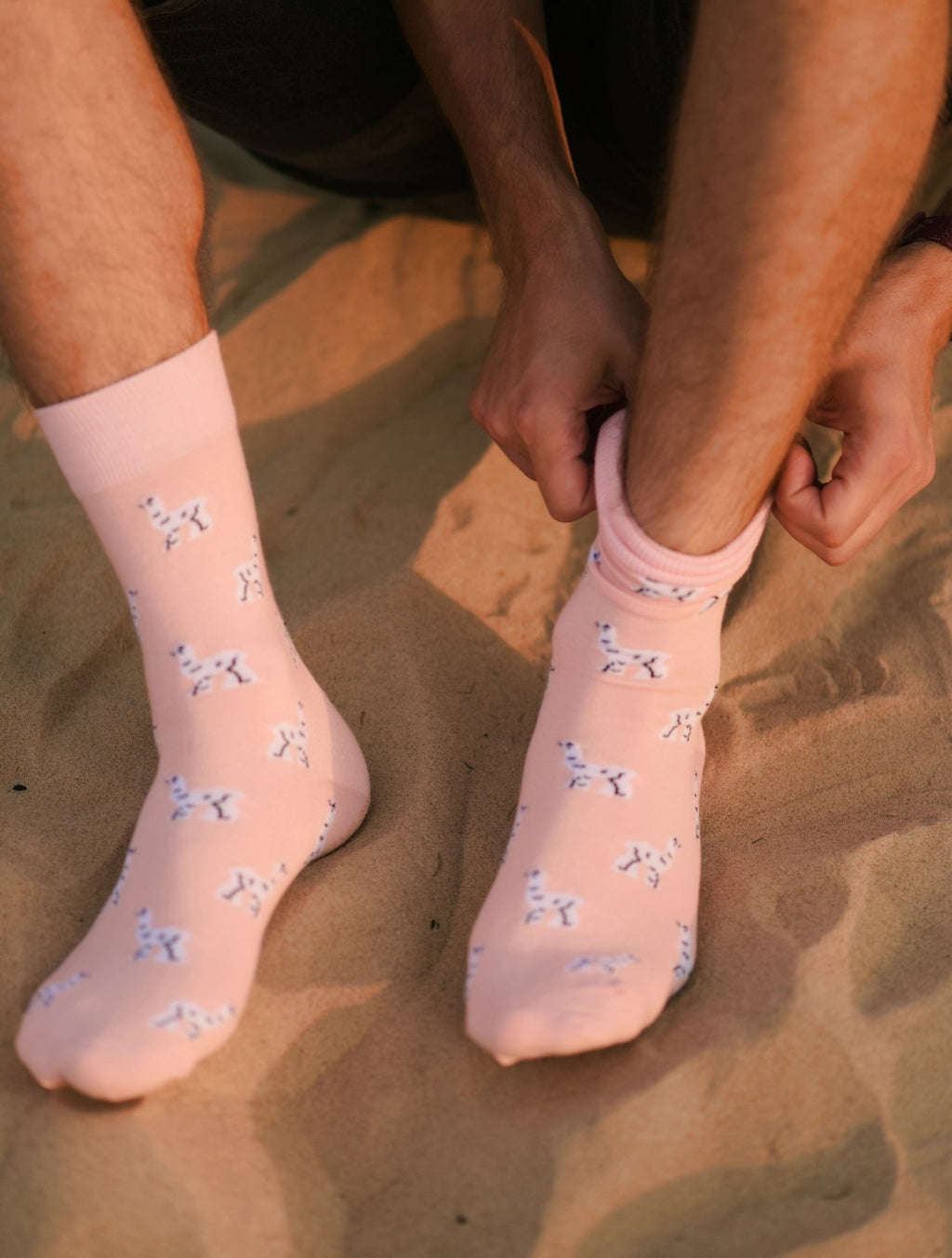 Chaussettes drôles pour homme motif lama