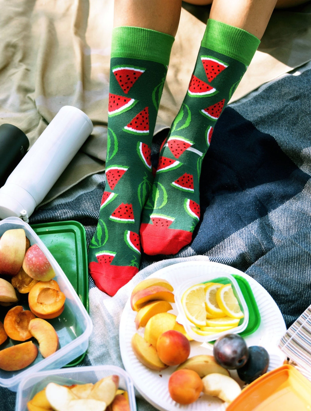 Chaussettes homme fantaisie motif pastèques