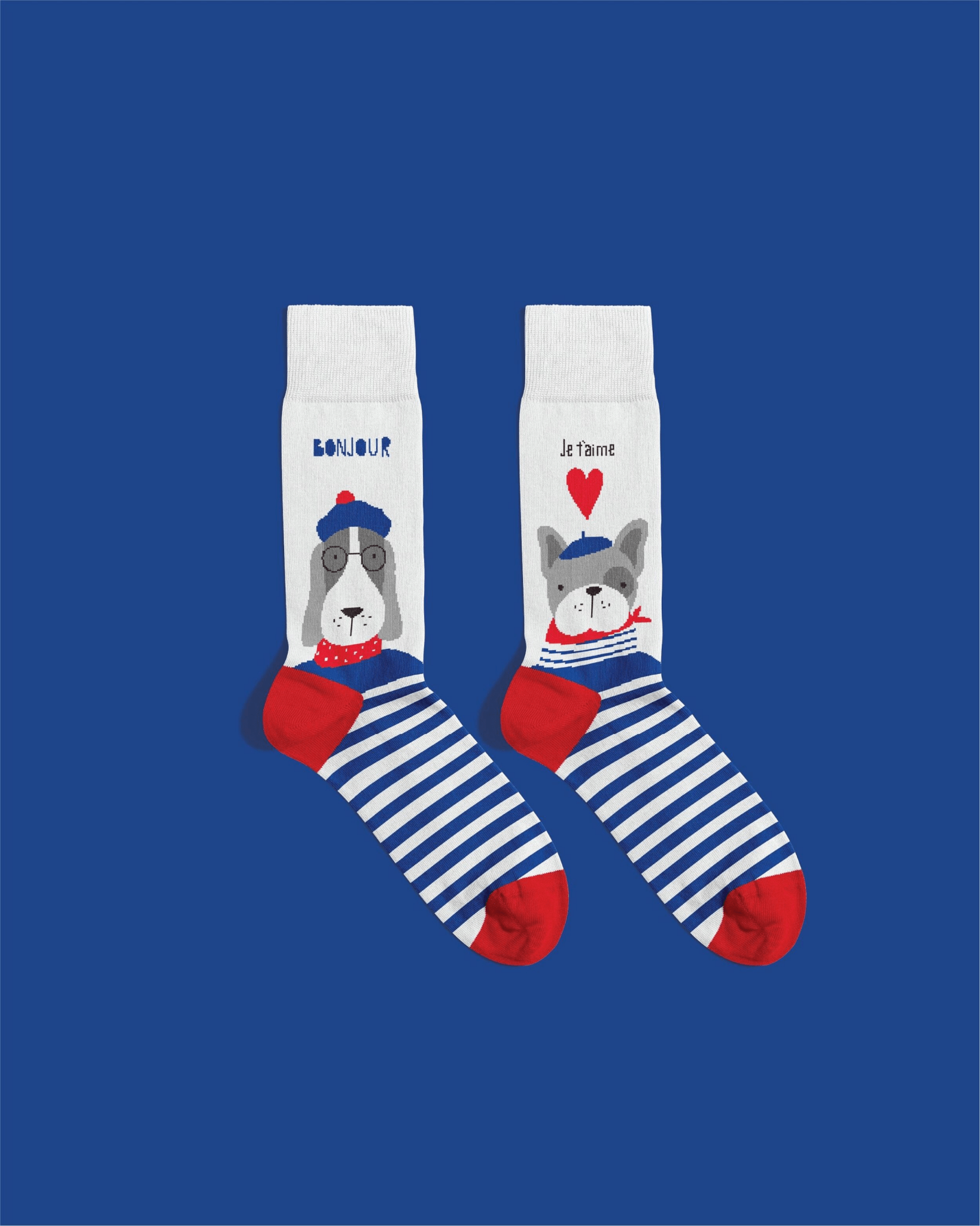 Chaussettes homme originales motif chiens français - Lili Margaret