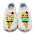 Chaussons enfant cuir souple glaces - lait et miel