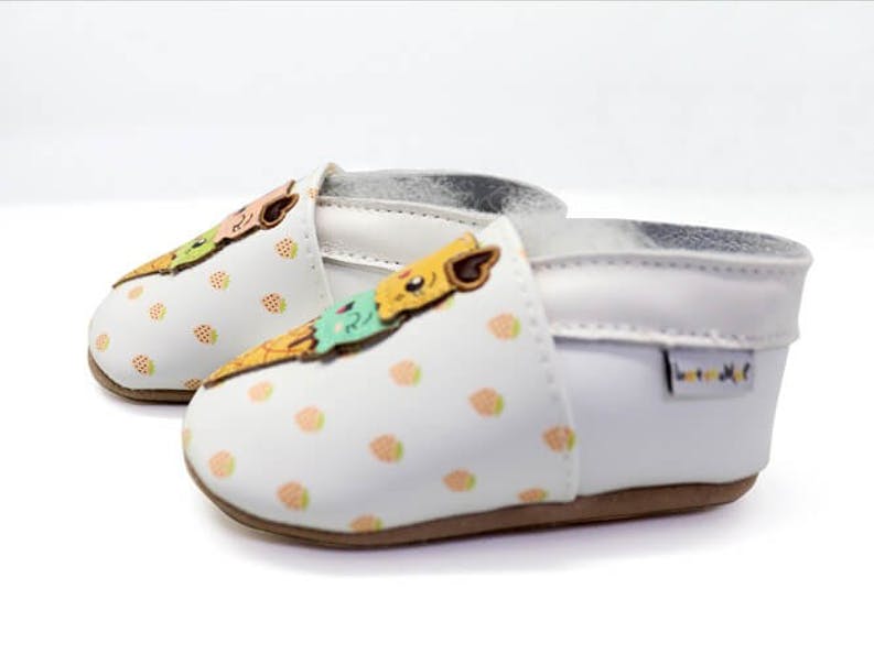 Chaussons enfant cuir souple glaces - lait et miel