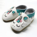 Chaussons enfant cuir souple licorne - lait et miel
