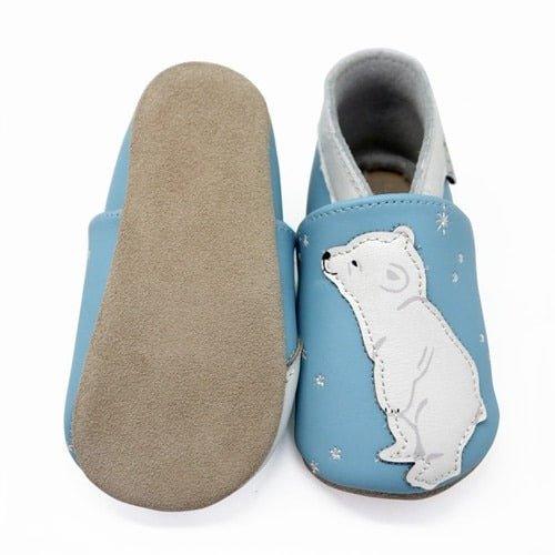 Chaussons enfant cuir souple ours - lait et miel
