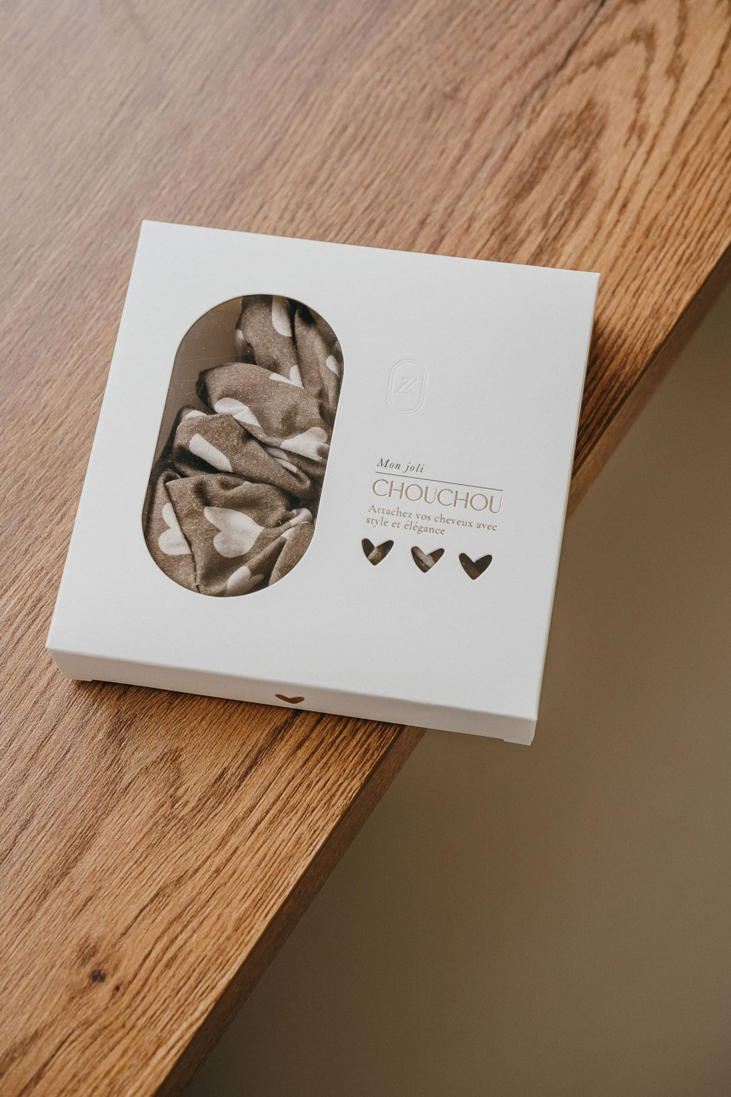 Chouchou cheveux cœurs beige Fall in Love - zakuw