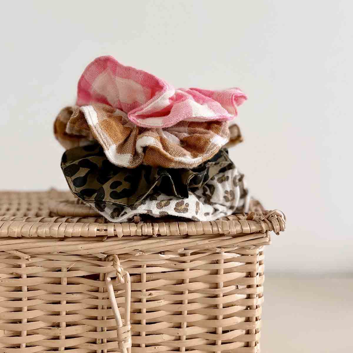Chouchou cheveux vichy caramel - Rose in April
