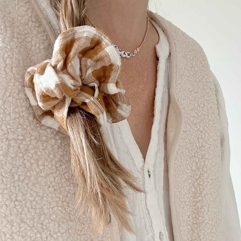 Chouchou cheveux vichy caramel - Rose in April
