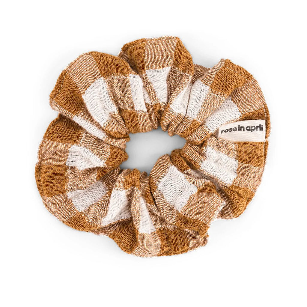 Chouchou cheveux vichy caramel - Rose in April