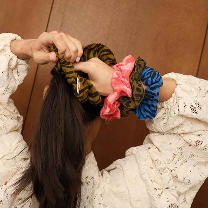 Chouchou cheveux vichy rose et rouge - Rose in April - Lili Margaret