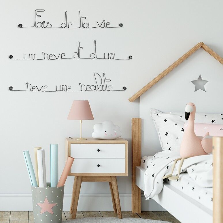 CITATION MURALE EN FIL DE FER &quot;FAIS DE TA VIE UN RÊVE&quot; - Bijoux de Mur - Lili Margaret