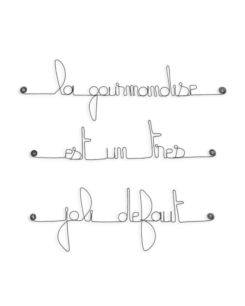 Citation murale en fil de fer "gourmandise" - bijoux de mur