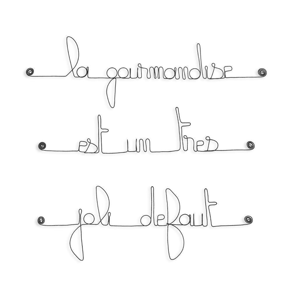 CITATION MURALE EN FIL DE FER &quot;GOURMANDISE&quot; - Bijoux de Mur - Lili Margaret