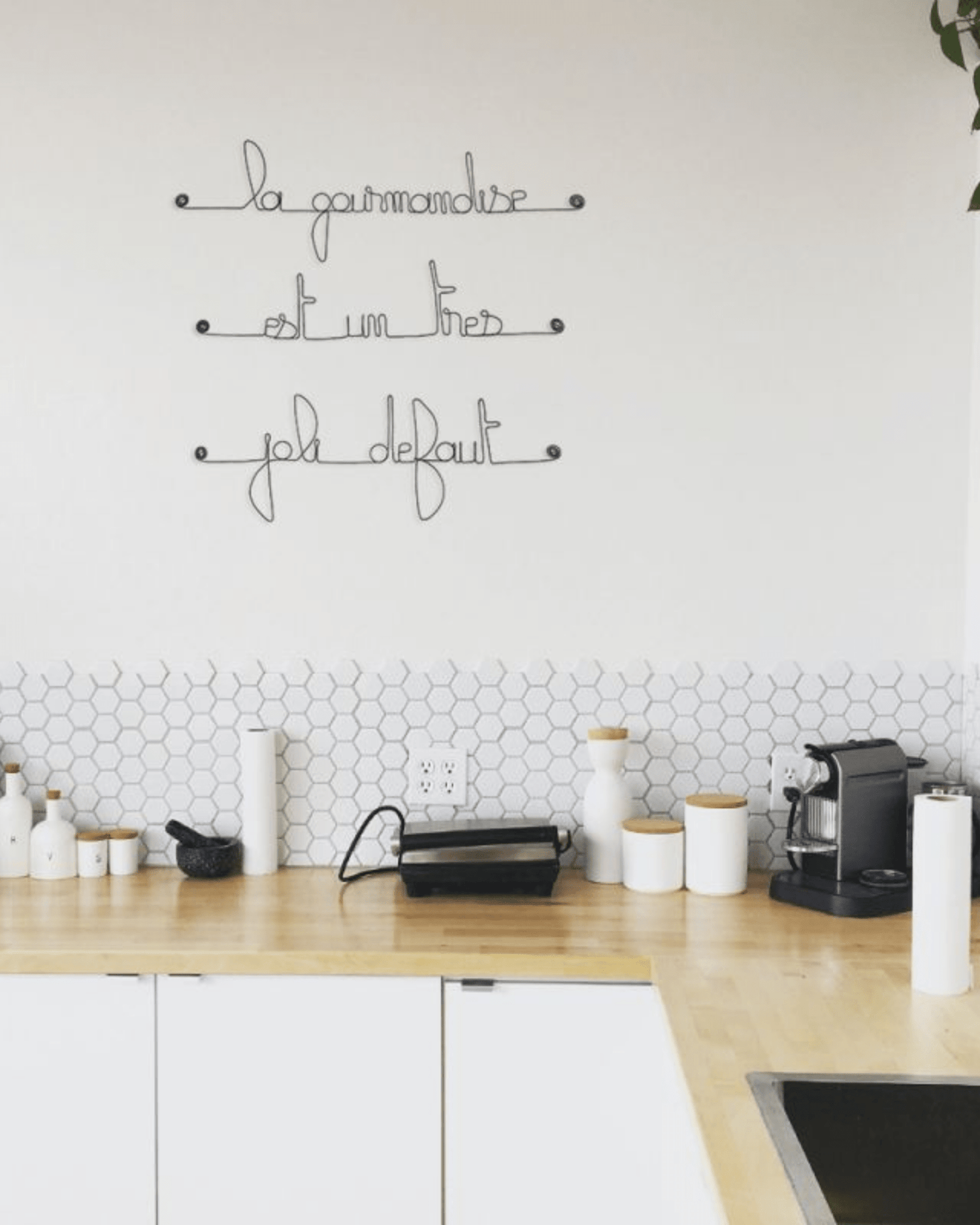 CITATION MURALE EN FIL DE FER &quot;GOURMANDISE&quot; - Bijoux de Mur - Lili Margaret