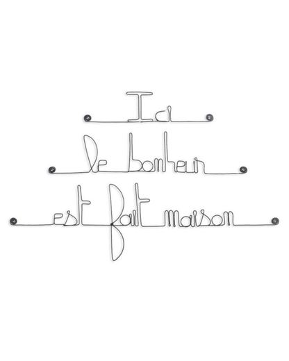 CITATION MURALE EN FIL DE FER &quot;ICI LE BONHEUR EST FAIT MAISON&quot; - Bijoux de Mur - Lili Margaret