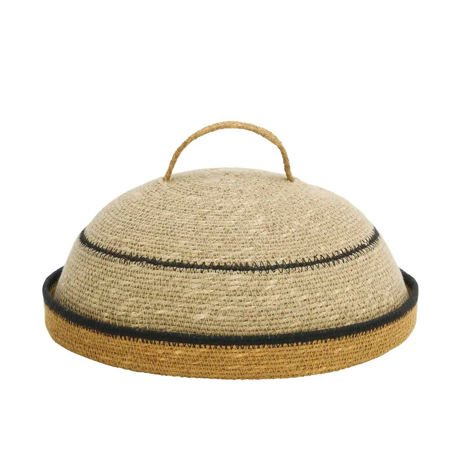 Cloche alimentaire en jonc de mer tressé naturel