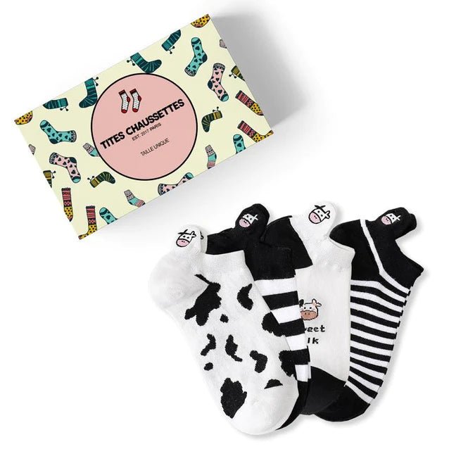 Coffret cadeau chaussettes femme vache - tites chaussettes