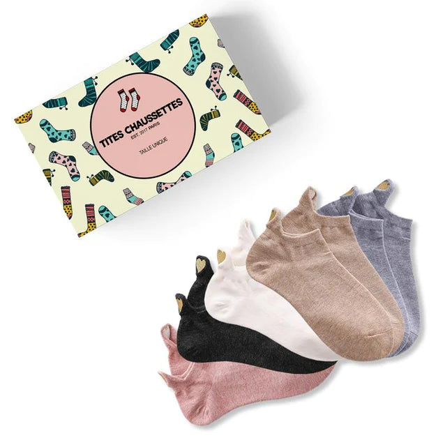 COFFRET CADEAU CHAUSSETTES FEMME COEUR DORÉ - Tites Chaussettes