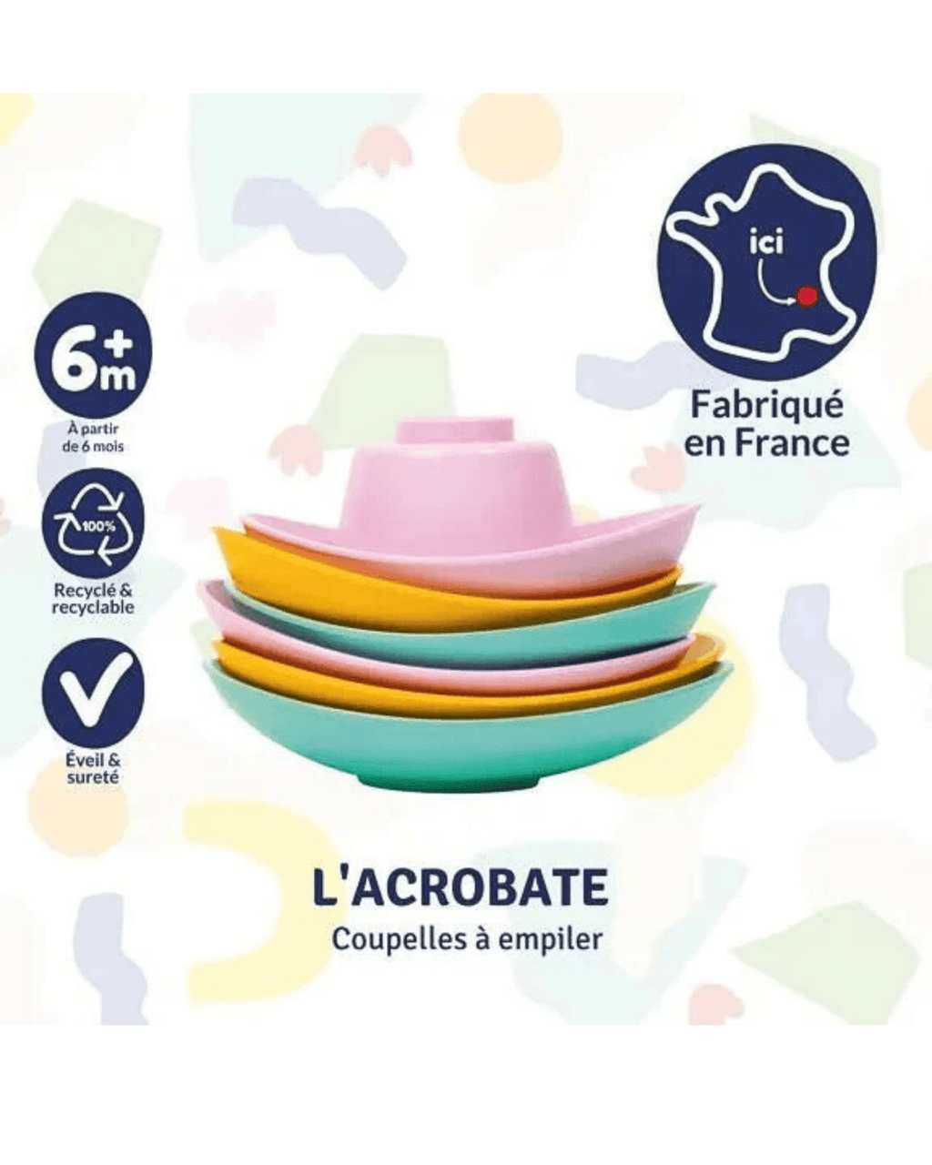 Coffret jouets à empiler pour bébé l'acrobate - le jouet simple.