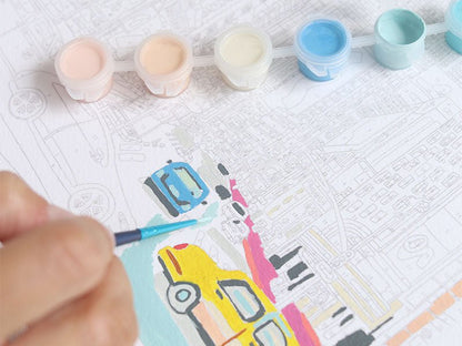 Coffret peinture au numéro - Petit Pinceau - Broadway and West 53RD par Grace Helmer - Lili Margaret