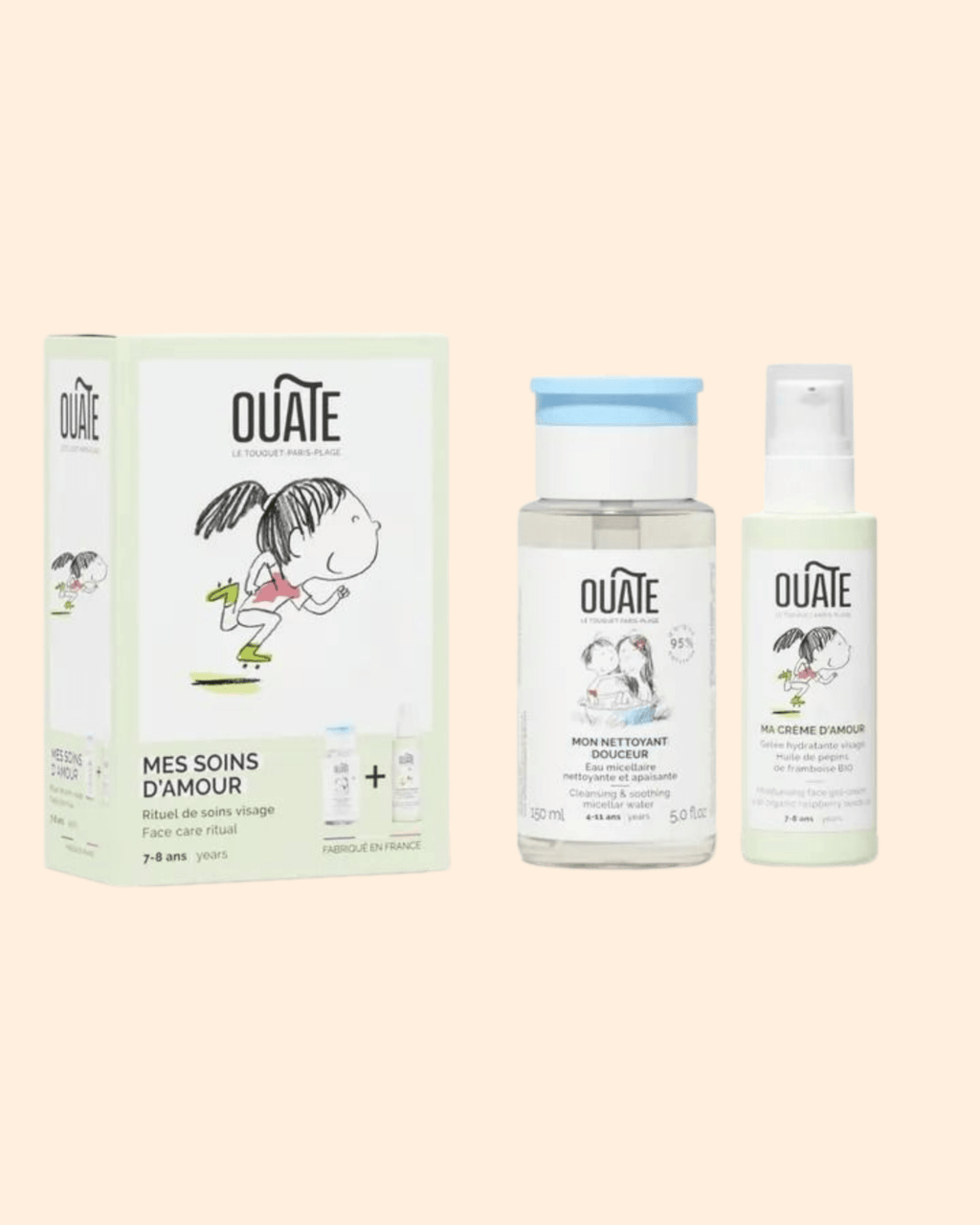 Coffret soin visage bio enfant 7 - 8 ans "mes soins d'amour" - ouate paris