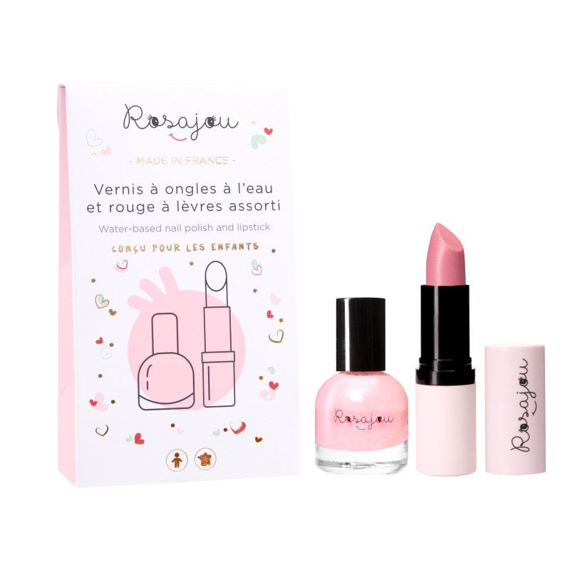 COFFRET VERNIS ET ROUGE A LÈVRES ENFANT ROSE BALLERINE - Rosajou - Lili Margaret