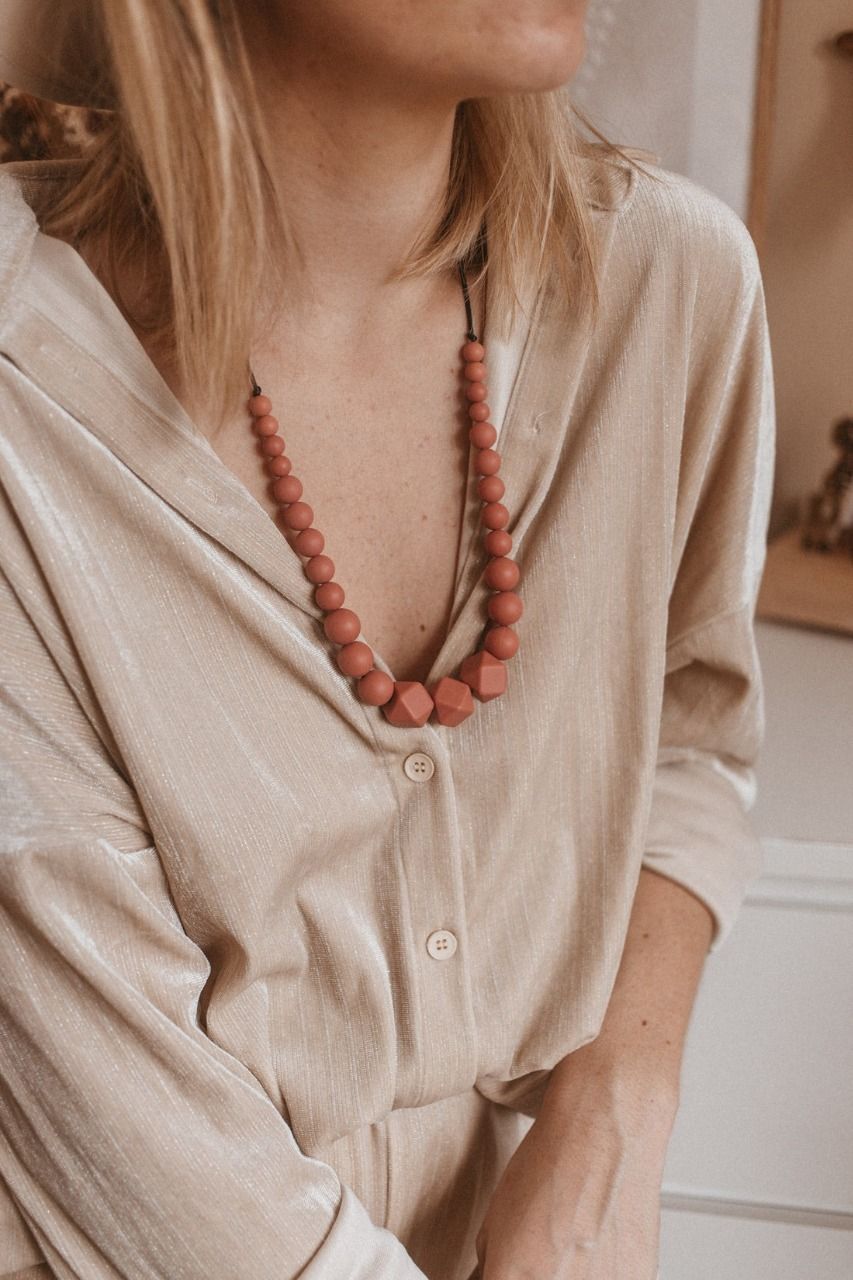 Collier d'allaitement terracotta - mintywendy