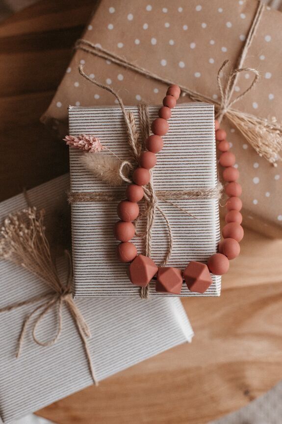 Collier d'allaitement terracotta - mintywendy