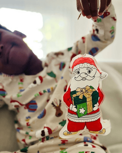 Coloriage de noël gonflable à colorier - Lot de 3 figurines à suspendre - Lili Margaret