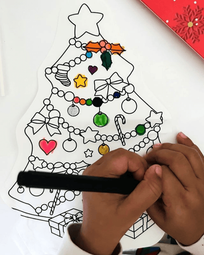 Coloriage de noël gonflable à colorier - Lot de 3 figurines à suspendre - Lili Margaret