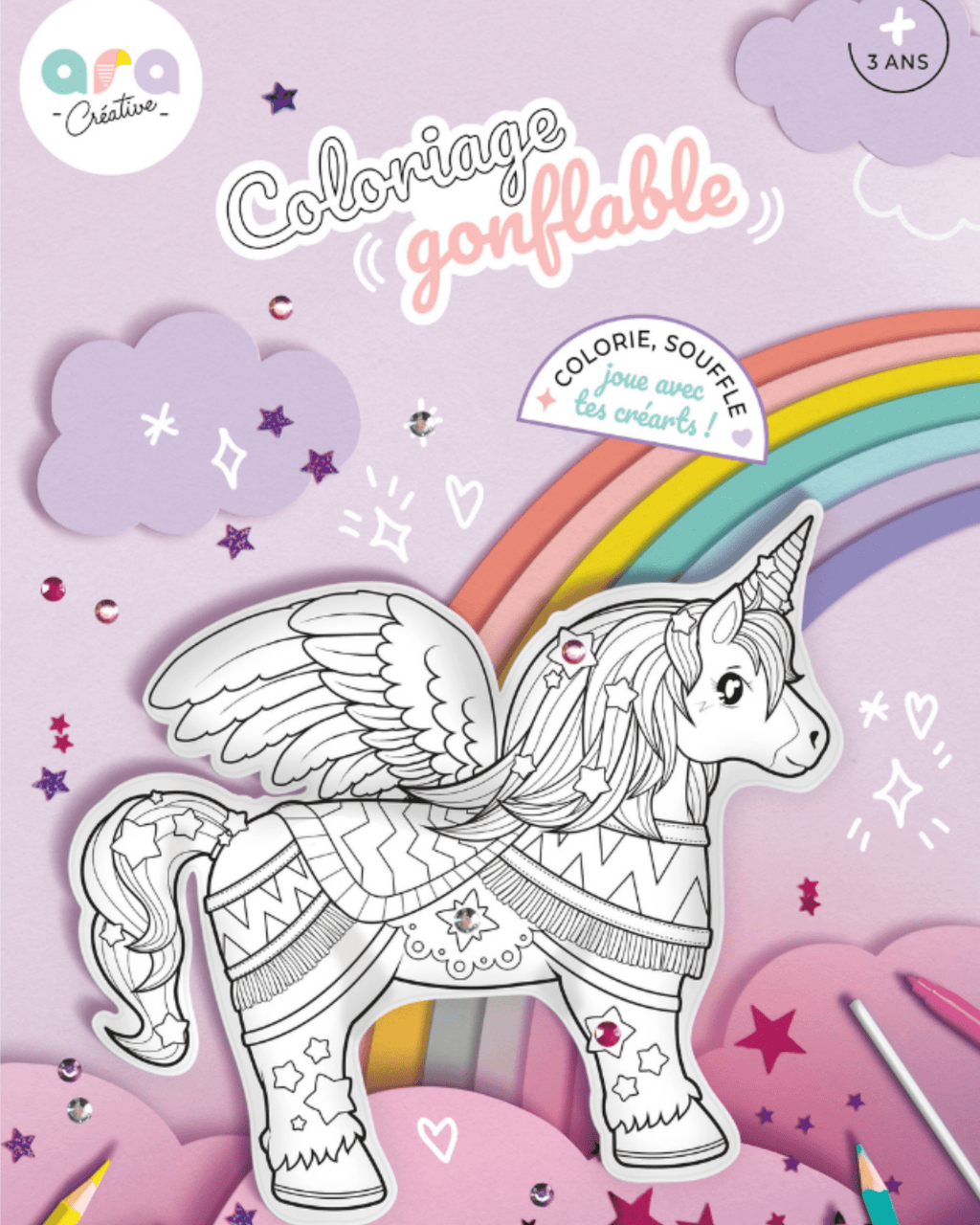 Coloriage licorne géante gonflable - Loisir créatif enfant