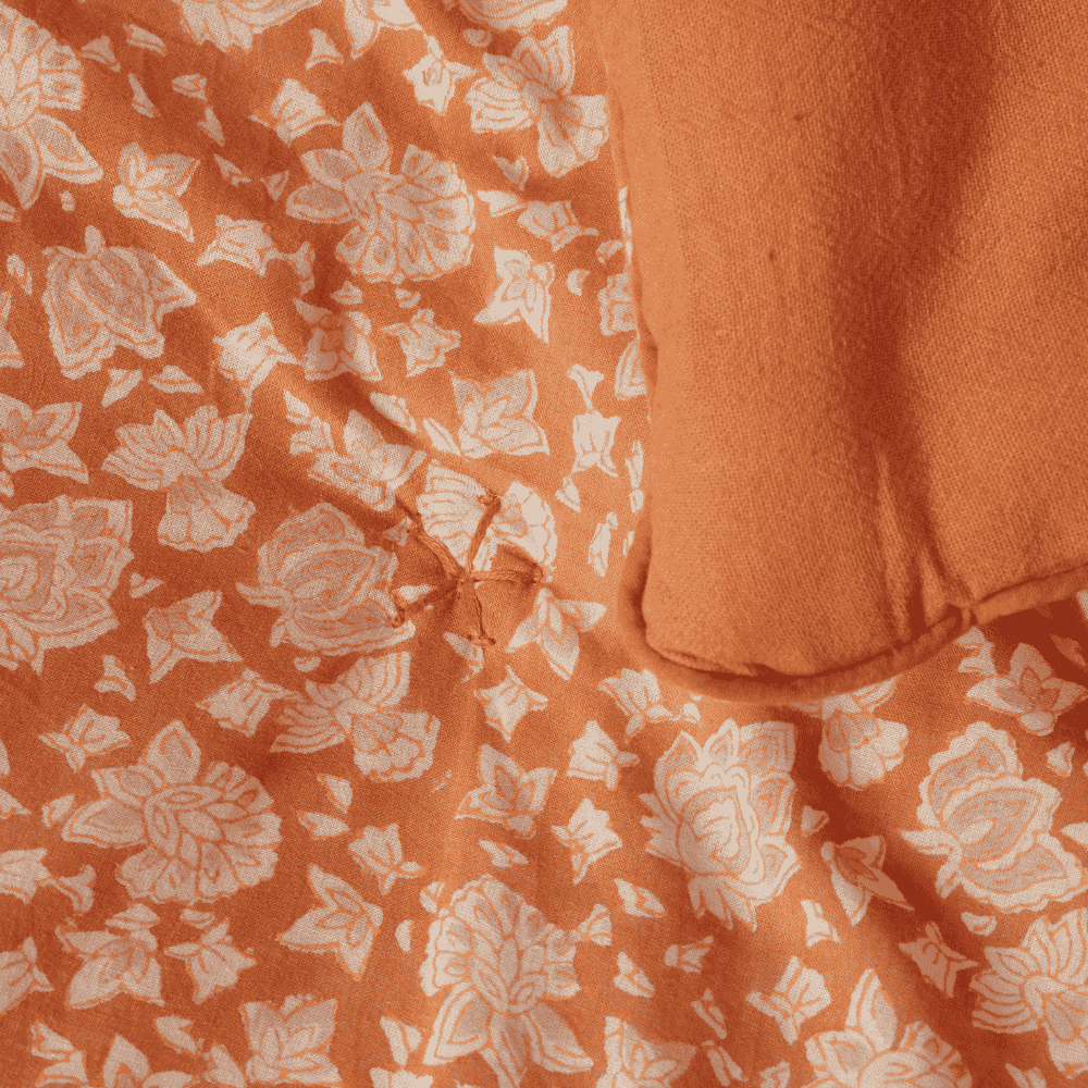 Courtepointe boutis imprimé fleurs Arushi Pumpkin - bonheur du jour