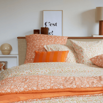 Courtepointe boutis imprimé fleurs Arushi Pumpkin - bonheur du jour - Lili Margaret