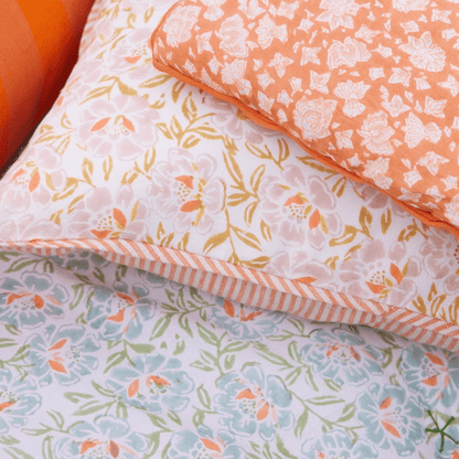 Courtepointe boutis imprimé fleurs Arushi Pumpkin - bonheur du jour - Lili Margaret