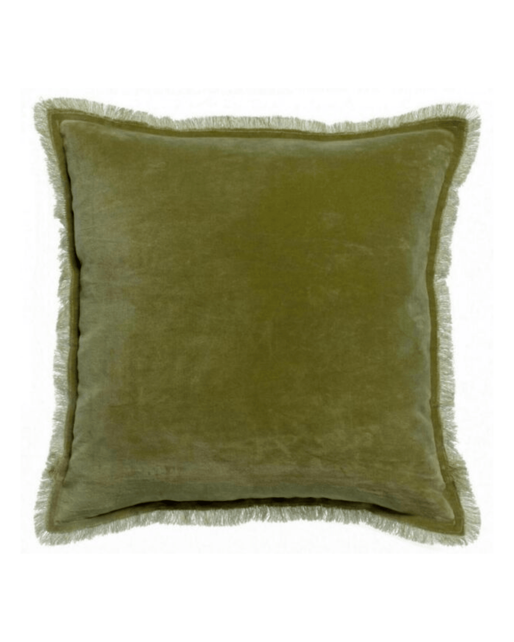 Coussin coton olive - maison vivaraise