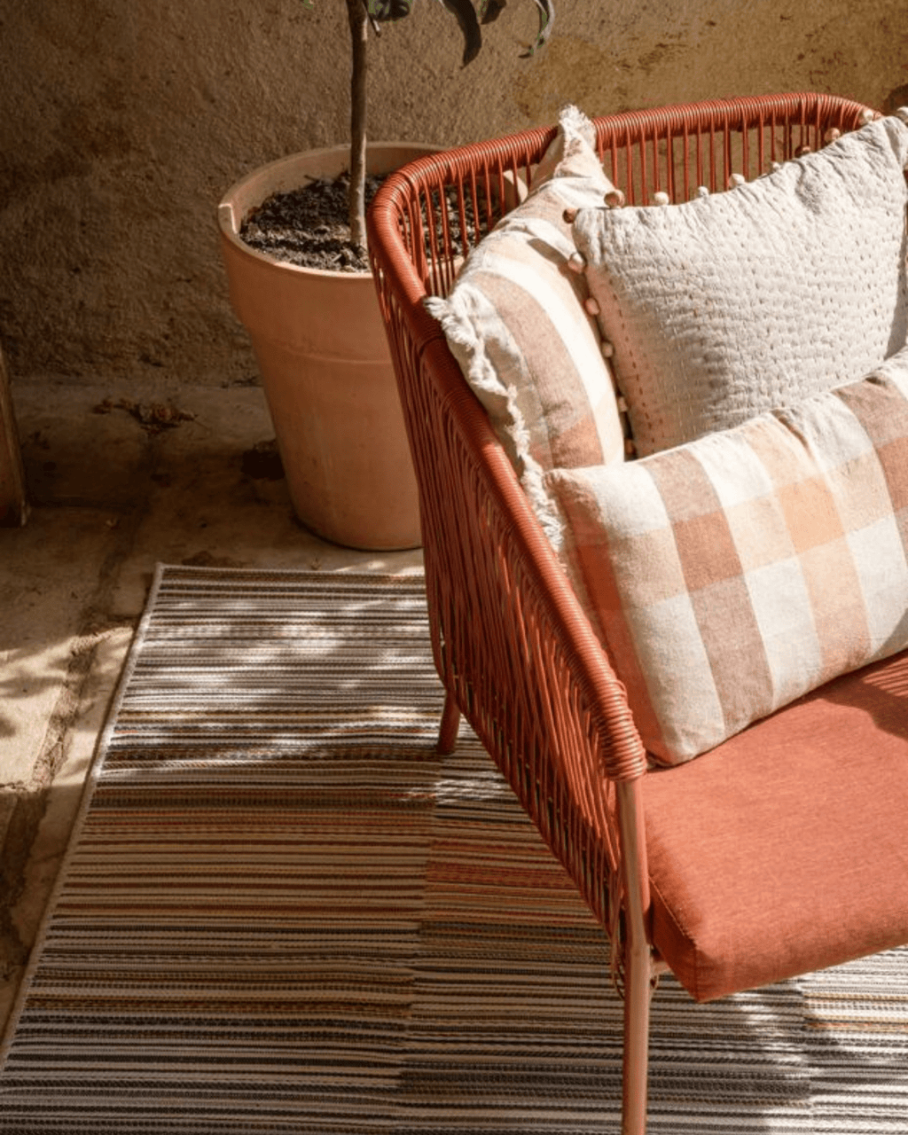Coussin en lin terracotta