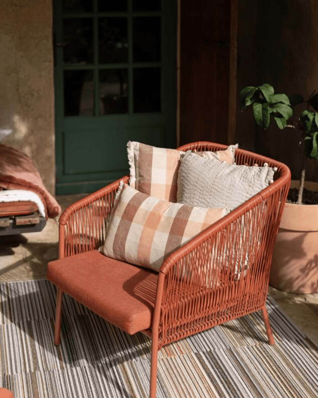 Coussin en lin terracotta