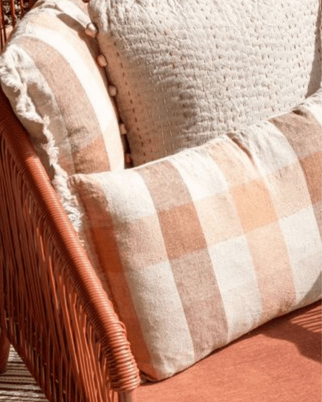 Coussin en lin terracotta