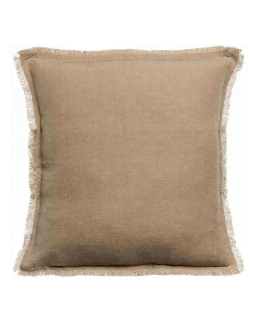 Coussin lin et coton galet