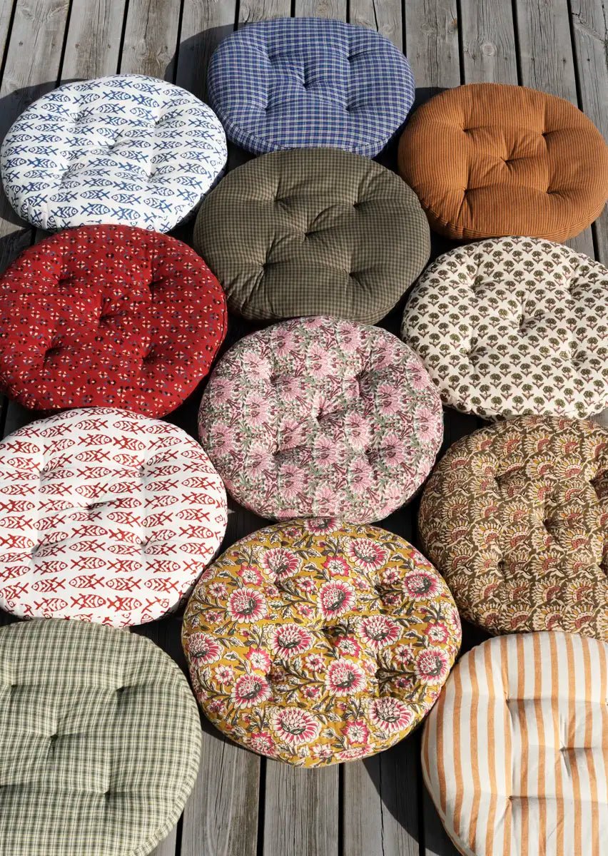 Coussin rond pour chaise imprimé fleuri - Madam Stoltz