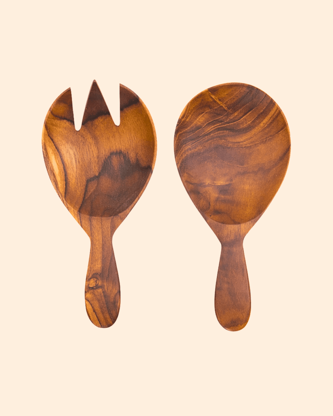 Couverts a salade en teck naturel - by room - Lili Margaret