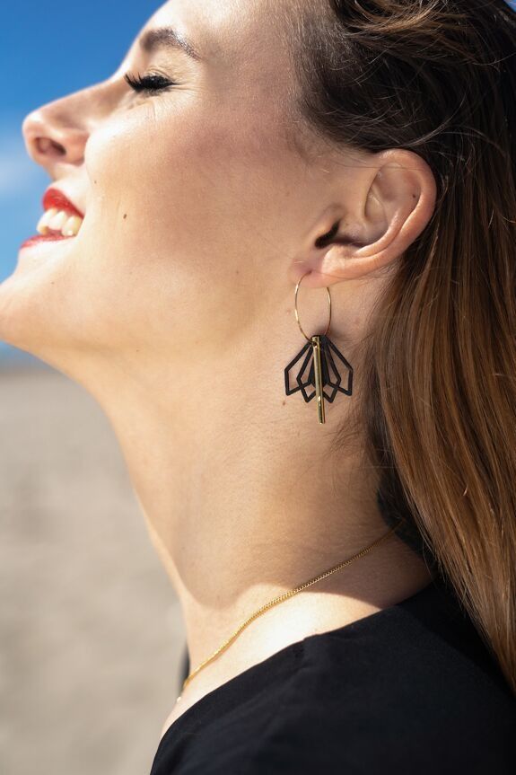 CRÉOLES BONNIE & CLYDE BLACK - Matcha Paris - Lili Margaret