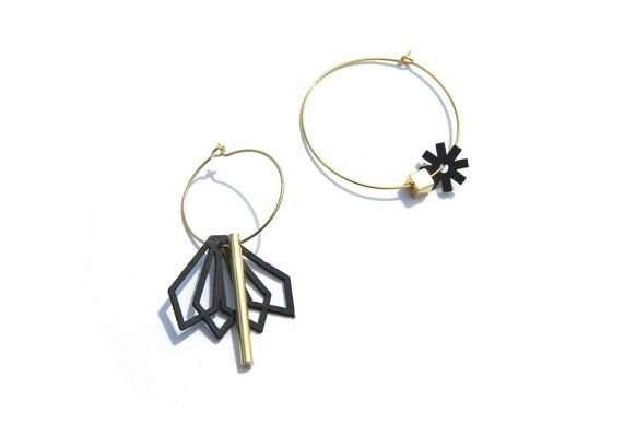 CRÉOLES BONNIE & CLYDE BLACK - Matcha Paris - Lili Margaret