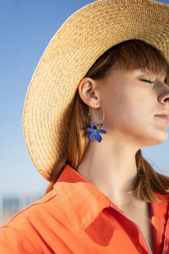 CRÉOLES BONNIE & CLYDE INDIGO - Matcha Paris - Lili Margaret