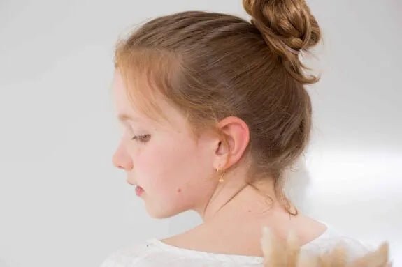 Créoles enfant lune et étoile filante doré - adorabili paris