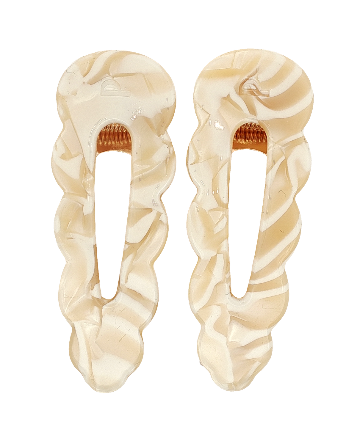 Paire de grandes barrettes Signature popcorn – Peignée Paris – vue 1