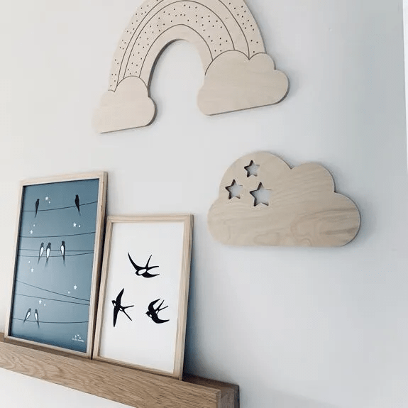 DÉCORATION MURALE EN BOIS ARC - EN - CIEL - Les petites hirondelles - Lili Margaret