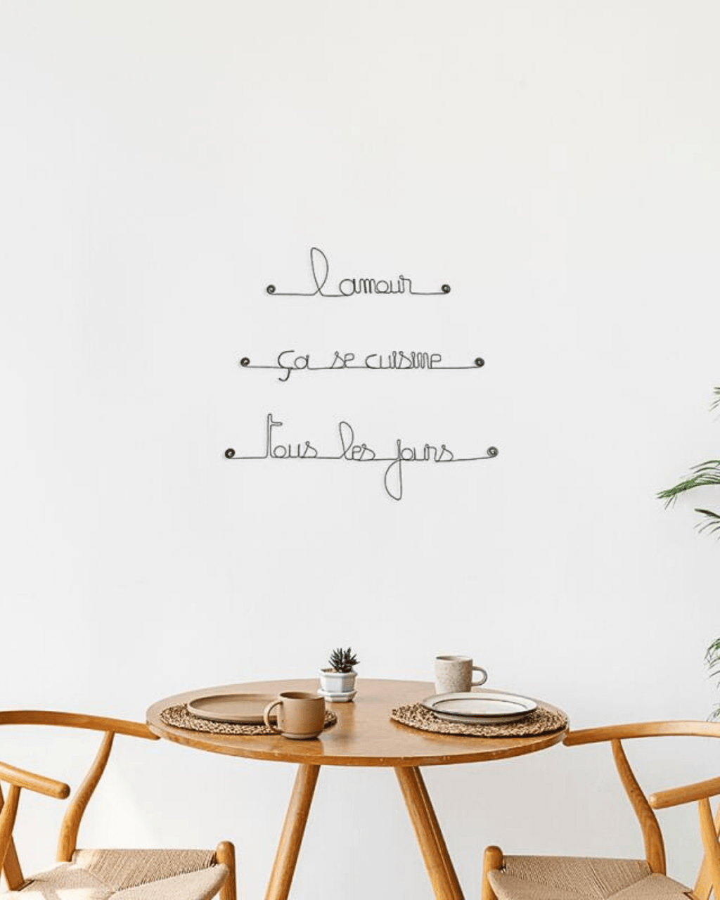 Décoration murale en fil de fer "cuisine" - bijoux de mur