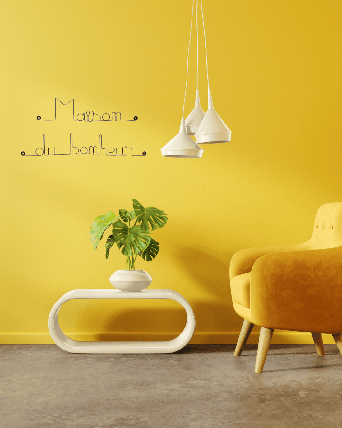 DÉCORATION MURALE FIL DE FER &quot;MAISON DU BONHEUR&quot; - Bijoux de Mur - Lili Margaret