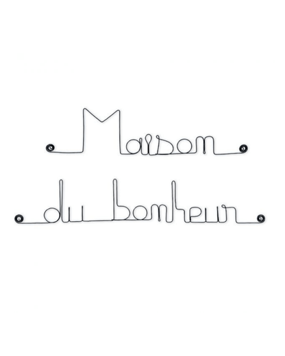 DÉCORATION MURALE FIL DE FER &quot;MAISON DU BONHEUR&quot; - Bijoux de Mur - Lili Margaret