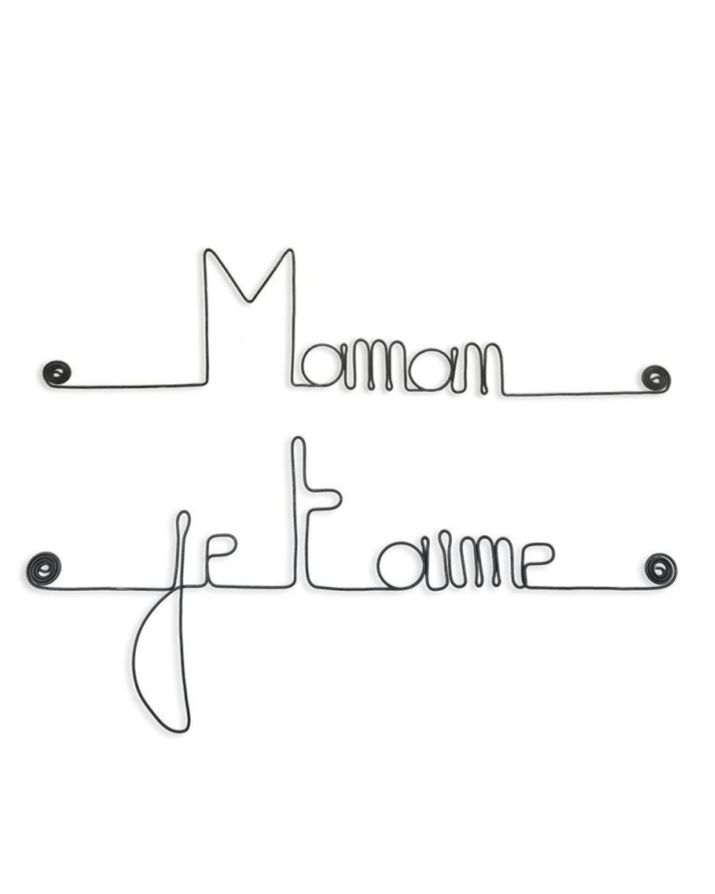 Décoration murale fil de fer " maman je t'aime " - bijoux de mur