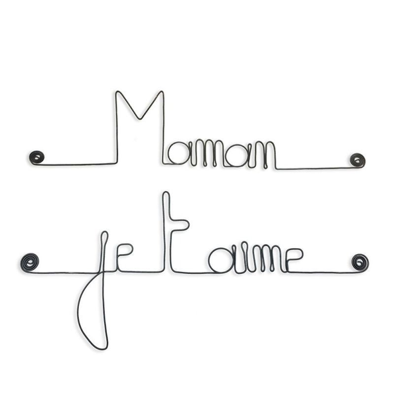 DÉCORATION MURALE FIL DE FER &quot; MAMAN JE T&